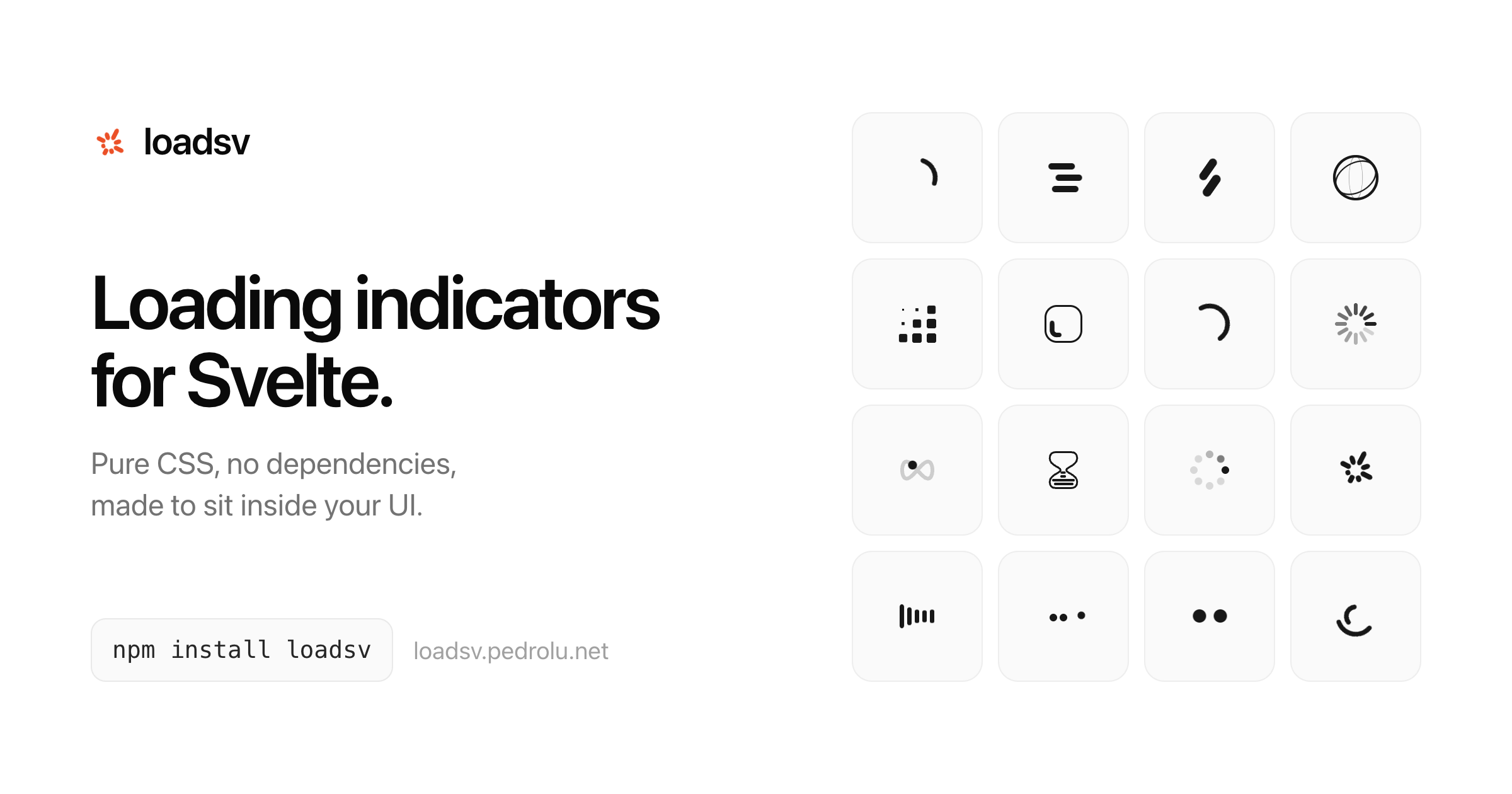 loadsv — A lightweight library of beautiful loading indicators for Svelte.